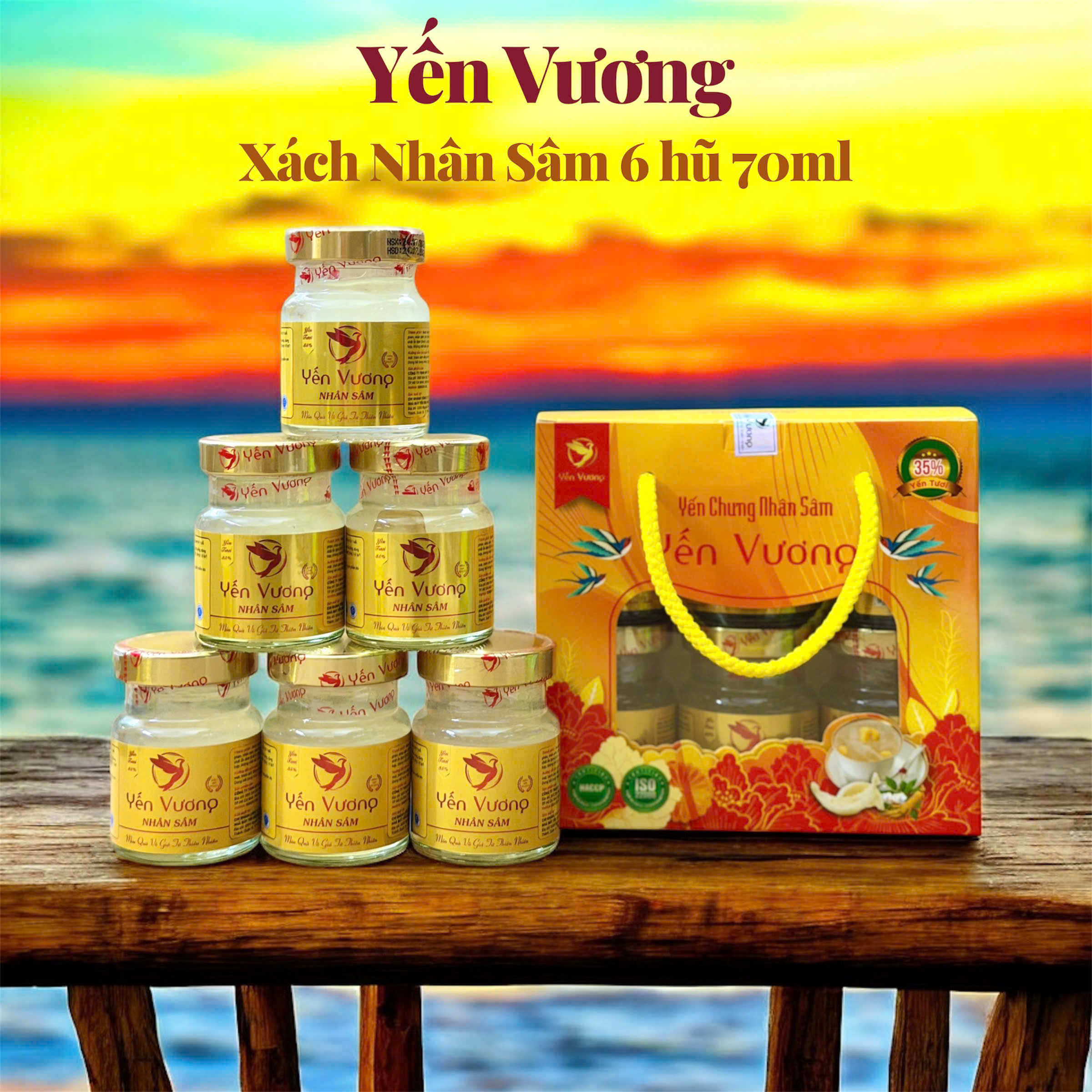 Lốc 6 hũ yến Vương 70ml Nhân Sâm